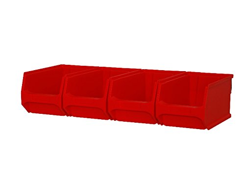 aidB Wandleiste mit 4 St. ab-in-die-BOX Sichtlagerbox 3.0 rot von aidB