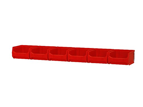 aidB Wandleiste mit 6 St. ab-in-die-BOX Sichtlagerbox 1.0 rot von aidB