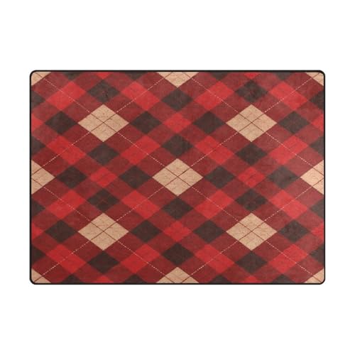 Ästhetischer Teppich für Jungen, für Schlafzimmer, Heimdekoration, 120 x 150 cm, naturfarben, 120 x 150 cm, Rot und Schwarz von aidingzhi