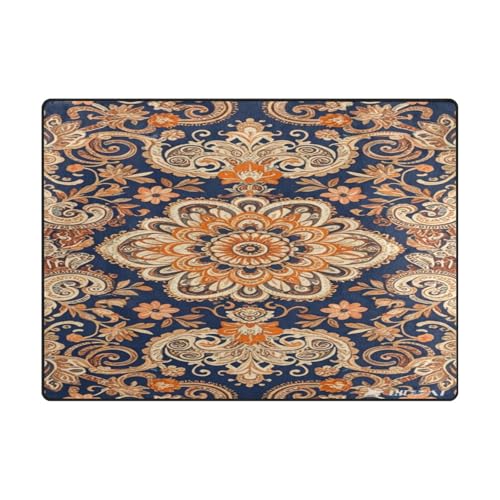 Area Rugs Ästhetischer Teppich für Wohnzimmer, Schlafzimmer, Esszimmer, Bauernhaus, Kinderzimmer, Zuhause, Büro, 120 x 150 cm, naturfarben, Retro-Blumen Area Rugs Ästhetischer Teppich für Wohnzimmer, Schlafzimmer, Esszimmer, Bauernhaus, Kinderzimmer, Zuhause, Büro, 120 x 150 cm, naturfarben, Retro-Blumen von aidingzhi