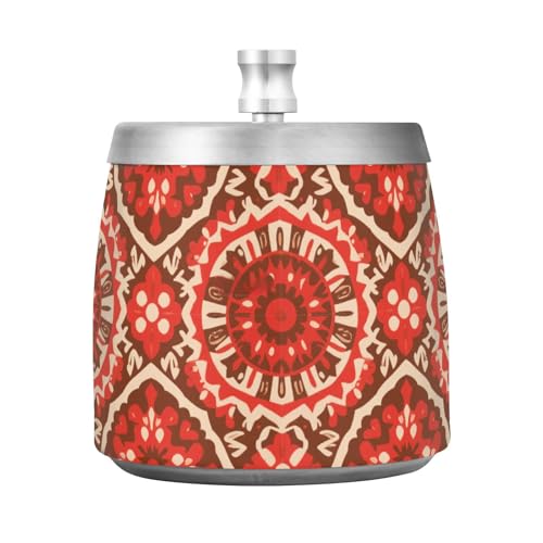Boho Red Vintage Flowers Edelstahl (Stichwort) (Benutzer), (Prop1) (Langwort) (Szenario) von aidingzhi