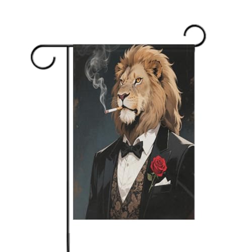 Ein leistungsstarkes goldenes Löwen-Gartenflaggen-Set, saisonales Happy New Year-Banner für Terrassendekoration, 30,5 x 45,7 cm, doppelseitig Ein leistungsstarkes goldenes Löwen-Gartenflaggen-Set, saisonales Happy New Year-Banner für Terrassendekoration, 30,5 x 45,7 cm, doppelseitig von aidingzhi