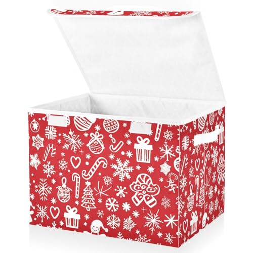 Faltbare 40-Liter-Aufbewahrungsbehälter unter dem Bett mit Griffen, dekorative Aufbewahrungsbehälter, groß, Weihnachten, für Schlafzimmer, Schrank, Wohnzimmer, 42 x 32 x 30 cm von aidingzhi