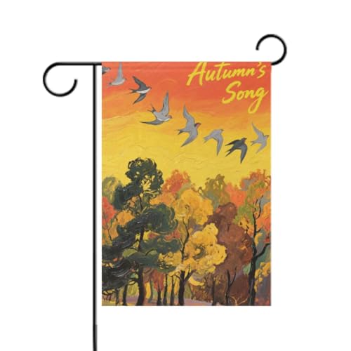 Gartenflaggen mit Aufschrift "Hello Fall", Herbstbaum, Vogel, Orange, saisonale Gartenflaggen, Banner für draußen, für Hofdekoration, 30,5 x 45,7 cm, doppelseitig Gartenflaggen mit Aufschrift "Hello Fall", Herbstbaum, Vogel, Orange, saisonale Gartenflaggen, Banner für draußen, für Hofdekoration, 30,5 x 45,7 cm, doppelseitig von aidingzhi