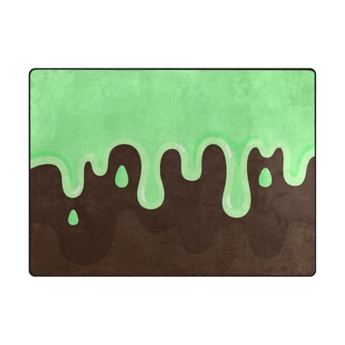 Großer Teppich, moderner Teppich für Jungen für stark frequentierte Bereiche im Wohnzimmer, Schlafzimmer, 120 x 150 cm, Graffiti-Kunst, Braun, Grün von aidingzhi