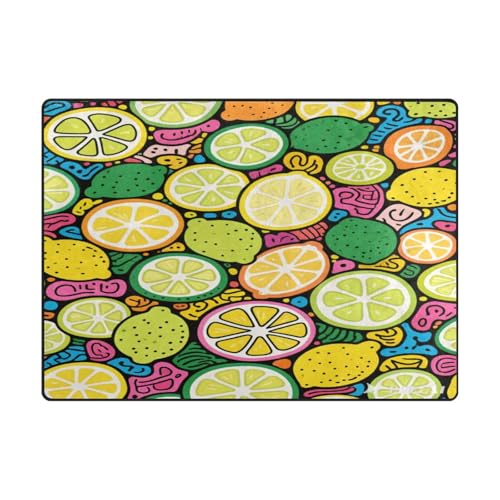 Großer Teppich, moderner Teppich für Wohnheim für stark frequentierte Bereiche im Wohnzimmer, Schlafzimmer, 120 x 150 cm, Farbe: Bunt gepunktet, Zitronengelb Großer Teppich, moderner Teppich für Wohnheim für stark frequentierte Bereiche im Wohnzimmer, Schlafzimmer, 120 x 150 cm, Farbe: Bunt gepunktet, Zitronengelb von aidingzhi