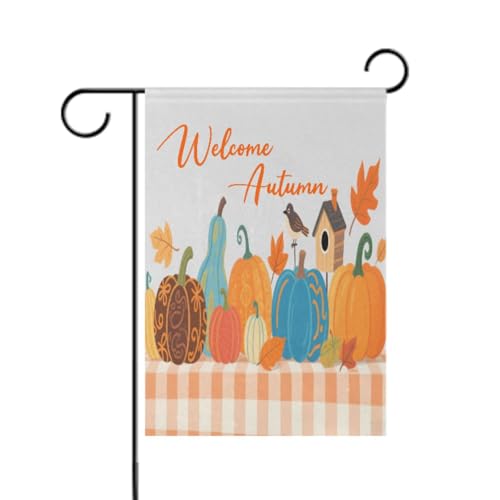 Hello Fall Herbst Kürbis kariert kariert Outdoor Gartenflaggen buntes Banner für Gartendekoration, 30,5 x 45,7 cm, doppelseitig Hello Fall Herbst Kürbis kariert kariert Outdoor Gartenflaggen buntes Banner für Gartendekoration, 30,5 x 45,7 cm, doppelseitig von aidingzhi