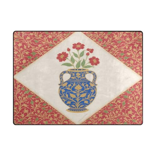 Küchenteppich, 10,2 x 12,7 cm, moderner Teppich, Wohnzimmer für Schlafzimmer, ästhetische Dekoration, 120 x 150 cm, naturfarben, indische Vase, elegant Küchenteppich, 10,2 x 12,7 cm, moderner Teppich, Wohnzimmer für Schlafzimmer, ästhetische Dekoration, 120 x 150 cm, naturfarben, indische Vase, elegant von aidingzhi