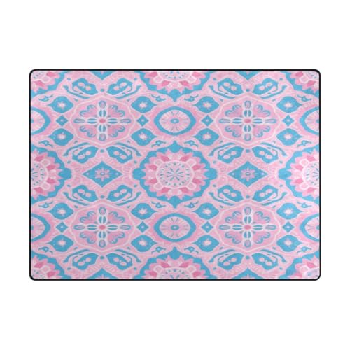 Küchenteppich, ästhetischer Wohnzimmer-Teppich für Kinderzimmer, Heimdekoration, 120 x 150 cm, naturfarben, Boho, Rosa, Blau, Vintage-Blumen Küchenteppich, ästhetischer Wohnzimmer-Teppich für Kinderzimmer, Heimdekoration, 120 x 150 cm, naturfarben, Boho, Rosa, Blau, Vintage-Blumen von aidingzhi