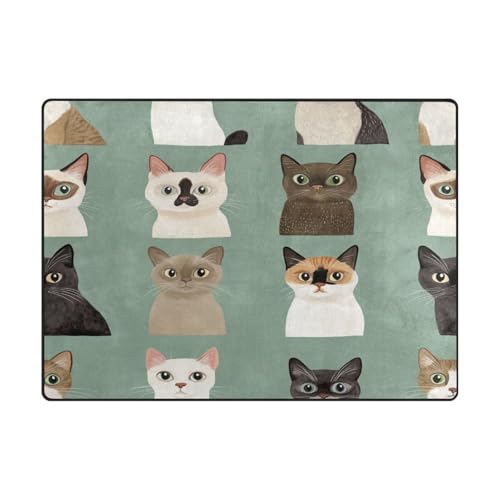 Küchenteppich, maschinenwaschbar, für Kinder, Schlafzimmer, Heimdekoration, 120 x 150 cm, naturfarben, ästhetischer Burmesecat, Salbeigrün Küchenteppich, maschinenwaschbar, für Kinder, Schlafzimmer, Heimdekoration, 120 x 150 cm, naturfarben, ästhetischer Burmesecat, Salbeigrün von aidingzhi