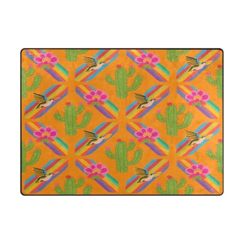 Moderner Teppich, maschinenwaschbar, für Schlafzimmer für stark frequentierte Bereiche im Wohnzimmer, Schlafzimmer, 120 x 150 cm, naturfarben, Boho-Kaktus, Orangte Moderner Teppich, maschinenwaschbar, für Schlafzimmer für stark frequentierte Bereiche im Wohnzimmer, Schlafzimmer, 120 x 150 cm, naturfarben, Boho-Kaktus, Orangte von aidingzhi