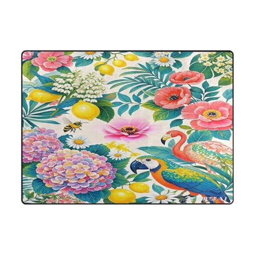 Raumteppich, minimalistischer Teppich für Schlafzimmer, Esszimmer, Bauernhaus, Kinderzimmer, Zuhause, Büro, 120 x 150 cm, naturfarben, rosa Flamingo-Blumen Raumteppich, minimalistischer Teppich für Schlafzimmer, Esszimmer, Bauernhaus, Kinderzimmer, Zuhause, Büro, 120 x 150 cm, naturfarben, rosa Flamingo-Blumen von aidingzhi