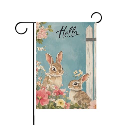 Retro Bunnies Vintage Outdoor dekorative Flaggen Happy New Year Banner für Terrassendekoration, 30,5 x 45,7 cm, doppelseitig Retro Bunnies Vintage Outdoor dekorative Flaggen Happy New Year Banner für Terrassendekoration, 30,5 x 45,7 cm, doppelseitig von aidingzhi