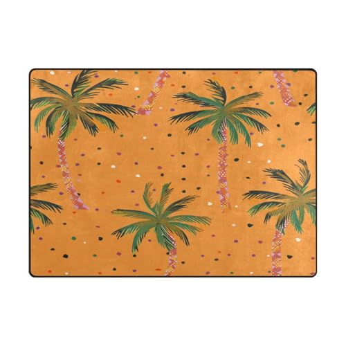 Room Rugs Minimalistische Teppiche und Teppiche für Kinderzimmer, Heimdekoration, 120 x 150 cm, Sommerorange, tropische Bäume Room Rugs Minimalistische Teppiche und Teppiche für Kinderzimmer, Heimdekoration, 120 x 150 cm, Sommerorange, tropische Bäume von aidingzhi