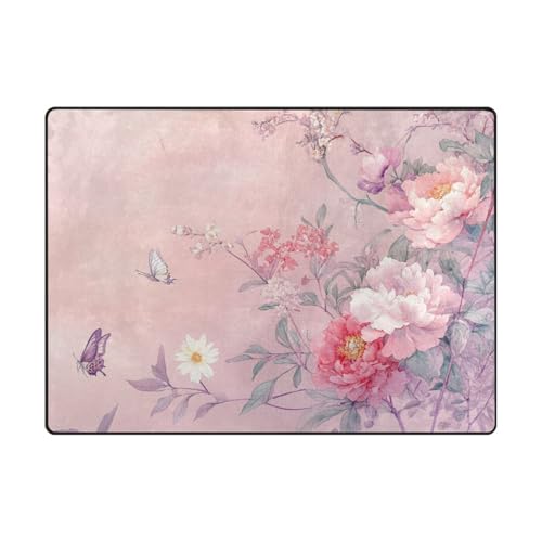 Schlafzimmerteppich, 10,2 x 12,7 cm, maschinenwaschbar, Teppich für Schlafzimmer, Heimdekoration, ästhetische Dekoration, 120 x 150 cm, naturfarben, chinesischer Stil, Blumen, Pfirsich Schlafzimmerteppich, 10,2 x 12,7 cm, maschinenwaschbar, Teppich für Schlafzimmer, Heimdekoration, ästhetische Dekoration, 120 x 150 cm, naturfarben, chinesischer Stil, Blumen, Pfirsich von aidingzhi