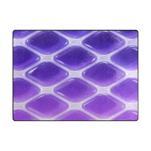 Teppich für Schlafzimmer, 10,2 x 12,7 cm, ästhetischer Teppich für Kinder für stark frequentierte Bereiche im Wohnzimmer, Schlafzimmer (1,2 x 1,5 m, Natur), Violett, geometrisch von aidingzhi