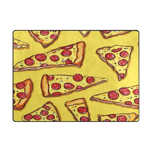 Teppich für Schlafzimmer, 10,2 x 12,7 cm, maschinenwaschbar, großer Teppich für stark frequentierte Bereiche im Wohnzimmer, Schlafzimmer (120 x 150 cm, naturfarben), Karottengelb von aidingzhi