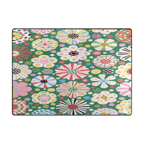 Teppich für Wohnheim, 10,2 x 12,7 cm, bequemer Teppich für Wohnzimmer, Schlafzimmer, ästhetische Dekoration, 120 x 150 cm, naturfarben, bunte gepunktete Blumen Teppich für Wohnheim, 10,2 x 12,7 cm, bequemer Teppich für Wohnzimmer, Schlafzimmer, ästhetische Dekoration, 120 x 150 cm, naturfarben, bunte gepunktete Blumen von aidingzhi