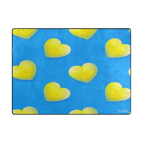 Zimmerteppich, moderner Teppich für Jungen, für Schlafzimmer, Heimdekoration, ästhetische Dekoration, 120 x 150 cm, Blaugrün, Farbverlauf, Valentinsliebe von aidingzhi