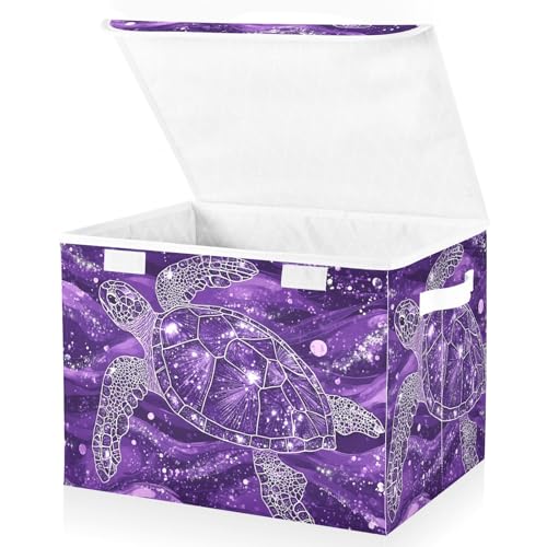 aidingzhi Faltbare, große, stapelbare Aufbewahrungsbehälter mit Griffen, 40 l, dekorative Behälter für Kleidung, Weihnachten, für Zuhause, Büro, Organisation, 42 x 32 x 30 cm von aidingzhi