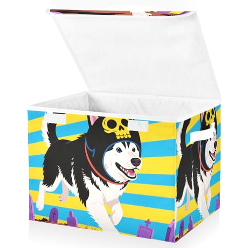 aidingzhi Faltbare 40-Liter-Aufbewahrungsbehälter für Kleidung mit Griffen, dekorativ, stapelbar, Weihnachten, für Zuhause, Büro, Organisation, 42 x 32 x 30 cm von aidingzhi