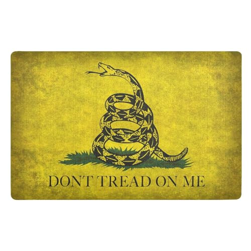 aidingzhi Waschbare Matten, rutschfeste Gummi-Fußmatte, für drinnen und draußen, saugfähig, für Terrasse, Veranda, gelbe Schlange, Aufschrift "Don't Tread on Me", 81,3 x 50,8 cm aidingzhi Waschbare Matten, rutschfeste Gummi-Fußmatte, für drinnen und draußen, saugfähig, für Terrasse, Veranda, gelbe Schlange, Aufschrift "Don't Tread on Me", 81,3 x 50,8 cm von aidingzhi