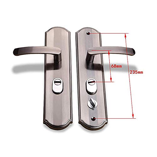 Türgriff aus Aluminiumlegierung, Universal-Sicherheitstürgriff, Paar Schloss, verdickte Panelgriffe, Türschloss, Haushalts-Hardware, Silber von aifengxiandonglingbaihuo