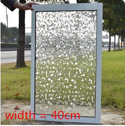 aifengxiandonglingbaihuo Statischer Bürofensteraufkleber Glasfolie Halbtransparenter 3D-Kieselküchen-Schiebetürfenster-dekorativer Glasaufkleber, Breite 40 cm von aifengxiandonglingbaihuo