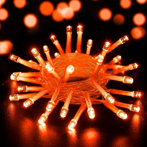 aifulo Halloween Lichterkette Batterie, 3M 30 LED Orange Herbst Deko Lichterkette mit Timer für Halloween, Herbst, Erntedankfest, Weihnachten, Party, Innen Flasche Deko von aifulo