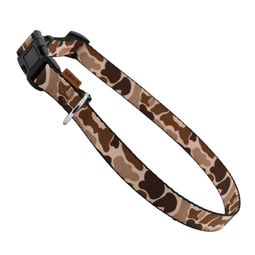 Aiminto Hundehalsband, niedliches Camouflage-Muster, weiches und verstellbares Halsband mit Schnellverschluss-Schnalle (L (Hals 40-70 cm, Breite 2.5cm), Camouflage Braun) von aiminto