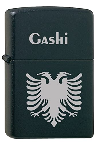 Albanien Flagge Feuerzeug mit Namen Gravur Benzinfeuerzeug von aina