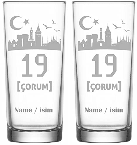 Raki Gläser mit Gravur Glas Bardagi Bardak Rakigläser mit Namen isimli hediye Türkiye Türkei 19 Corum von aina