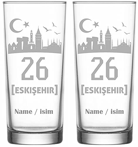 Raki Gläser mit Gravur Glas Bardagi Bardak Rakigläser mit Namen isimli hediye Türkiye Türkei 26 Eskisehir von aina