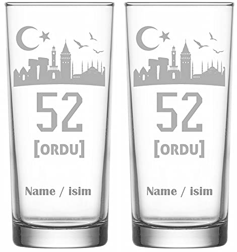 Raki Gläser mit Gravur Glas Bardagi Bardak Rakigläser mit Namen isimli hediye Türkiye Türkei 52 Ordu von aina