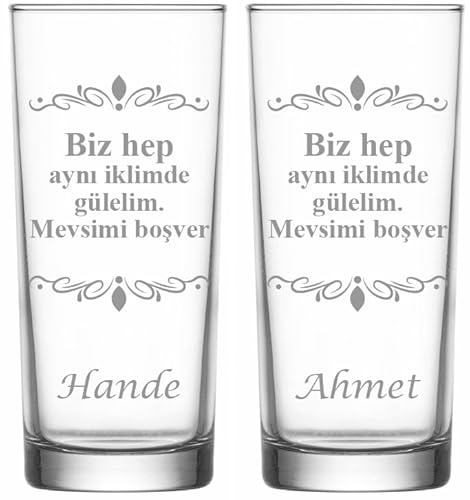 Raki Gläser mit Gravur Glas Raki Bardagi Bardak Rakigläser mit Name (Biz hep ayni) von aina