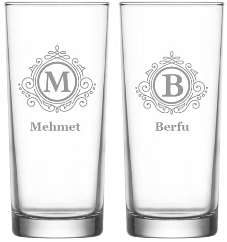 Raki Gläser mit Gravur Glas Raki Bardagi Bardak Rakigläser mit Name (Name Paar) von aina