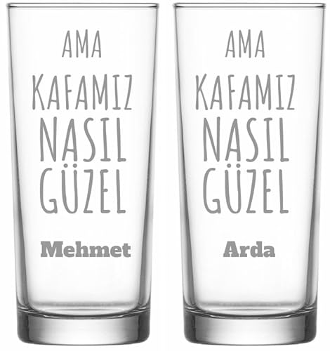 Raki Gläser mit Gravur Glas Raki Bardagi Bardak Rakigläser mit Name (kafamiz nasil güzel) von aina