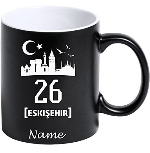 Tasse Kaffeetasse Kahve Cay Bardagi Bardak Hediye Matt Schwarz Türkei Flagge Motiv2 26 Eskisehir von aina