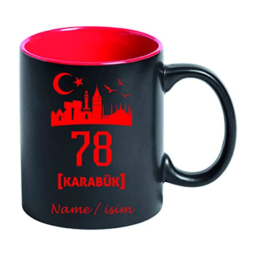 Tasse Kaffeetasse Kahve Cay Bardagi Bardak Hediye Türkiye Türkei Flagge 78 Karabük mit Name von aina