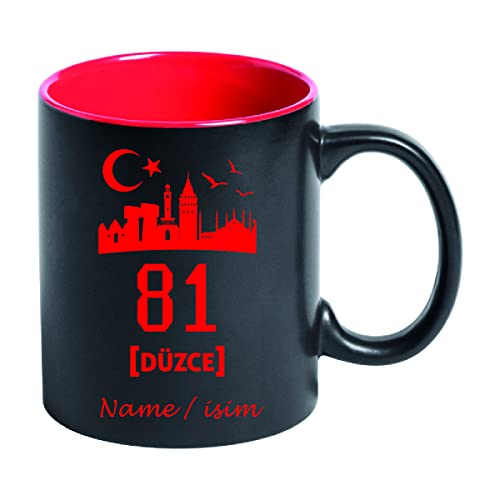 Tasse Kaffeetasse Kahve Cay Bardagi Bardak Hediye Türkiye Türkei Flagge 81 Düzce mit Name von aina