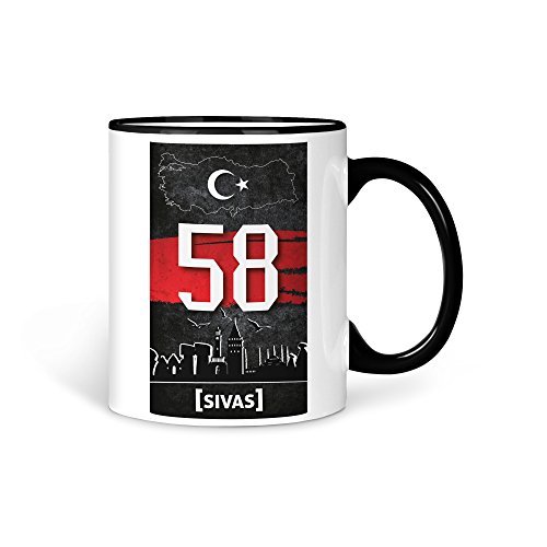 Tasse Kaffeetasse Türkei Sivas 58 Türkiye Plaka V2 von aina