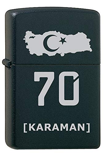 Türkei Flagge Karaman Feuerzeug mit Namen Gravur Benzinfeuerzeug von aina