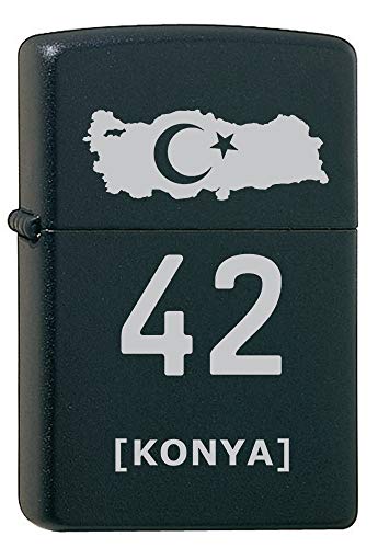 Türkei Flagge Konya Feuerzeug mit Namen Gravur Benzinfeuerzeug von aina