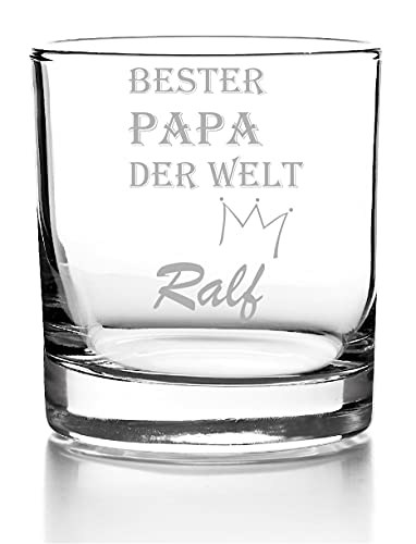 Whiskyglas mit Gravur, Personalisiert mit Namen Geschenk für Männer Whiskeyglas für Papa, Vatertag von aina