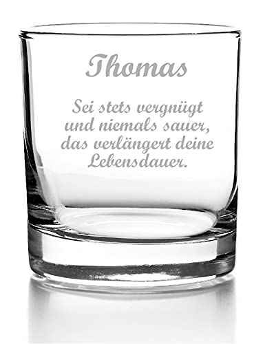 Whiskyglas mit Gravur, Personalisiert mit Namen Geschenk für Männer Whiskeyglas für Papa Design 4 von aina