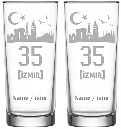 Raki Gläser mit Gravur Glas Bardagi Bardak Rakigläser mit Namen isimli hediye Türkiye Türkei 35 Izmir von aina
