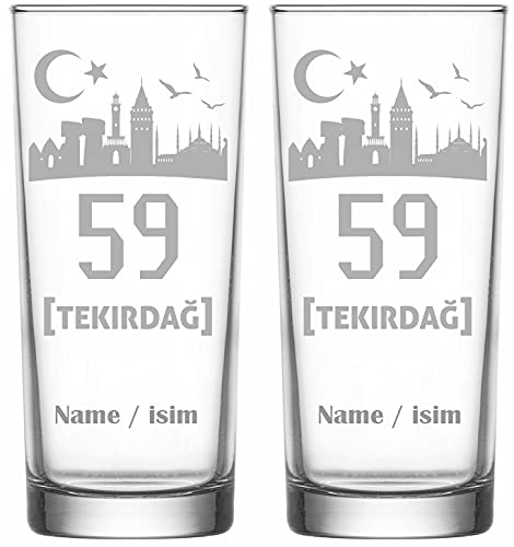 Raki Gläser mit Gravur Glas Bardagi Bardak Rakigläser mit Namen isimli hediye Türkiye Türkei 59 Tekirdag von aina