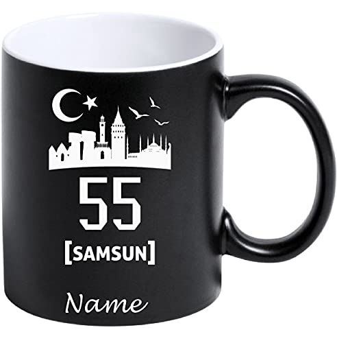 Tasse Kaffeetasse Kahve Cay Bardagi Bardak Hediye Matt Schwarz Türkei Flagge Motiv2 55 Samsun von aina