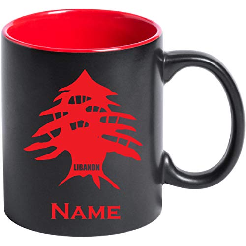 Tasse Kaffeetasse Libanon Flagge mit Namen bedruckt von aina