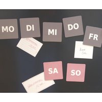 Sonderpreis 7 Magnete "Wochenkalender" Grau Und Rosa - 42x42mm Wochenplaner/Pinwand Familienplaner Organisation Im Büro von aineolleoileSHOP